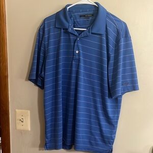 Greg Norman Large Collection Blue Polo Shirt Sporty Design Mens